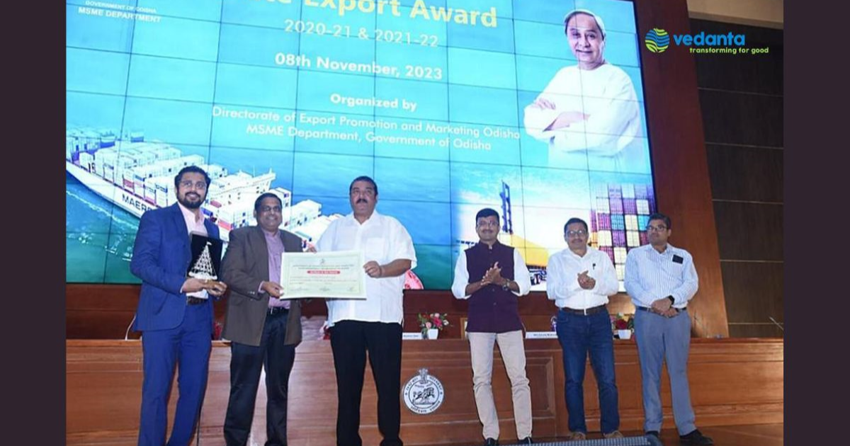 Vedanta Aluminium Bags ‘Best Exporter Award’ from Govt of Odisha